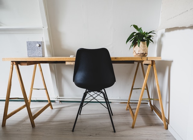 A minimalist home office setup